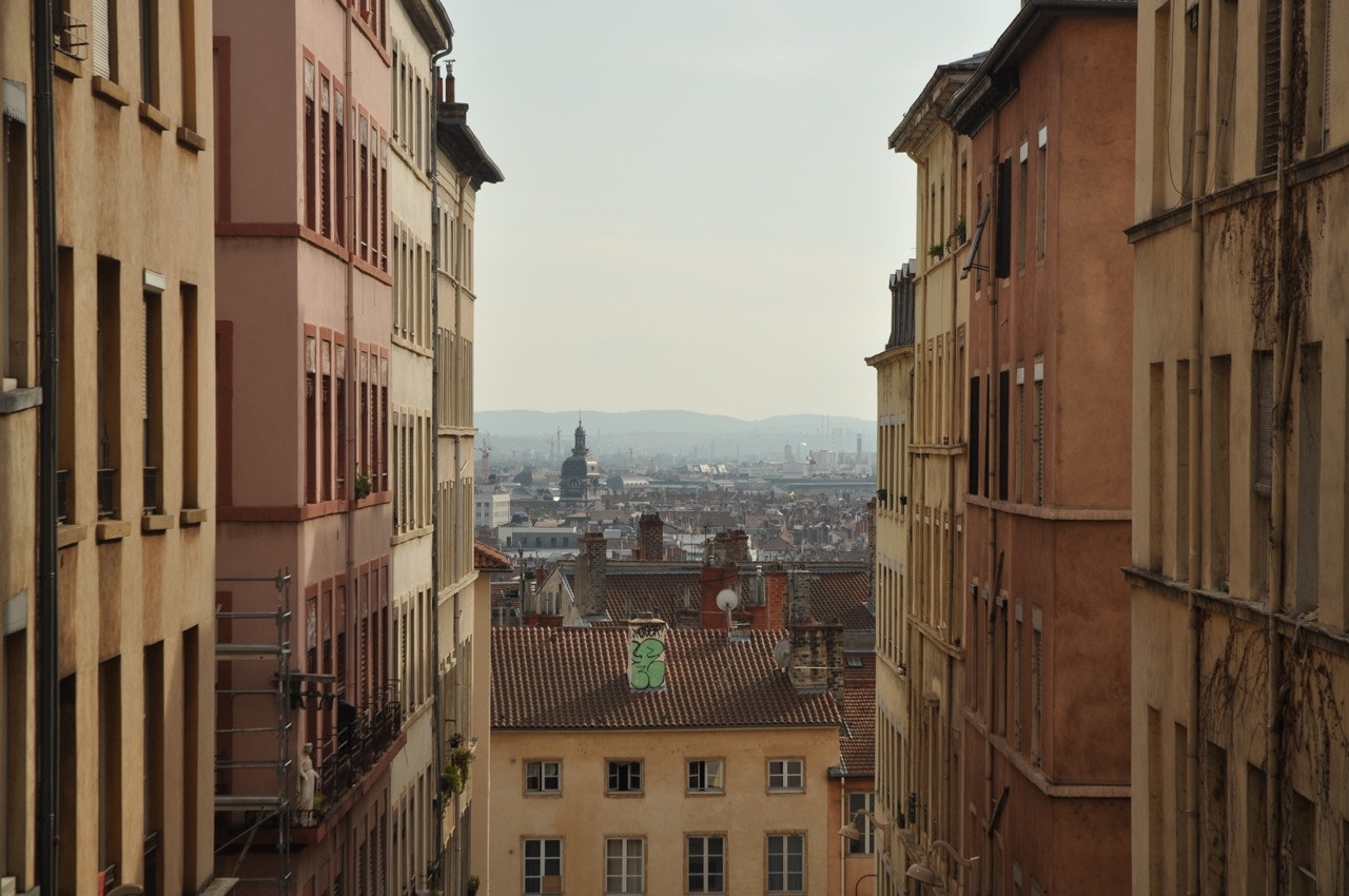 Rues et toits de Lyon vus depuis la colline